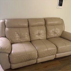 Reclining leather couch