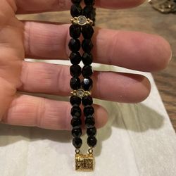 New Black Crystal Double Beaded Bracelet