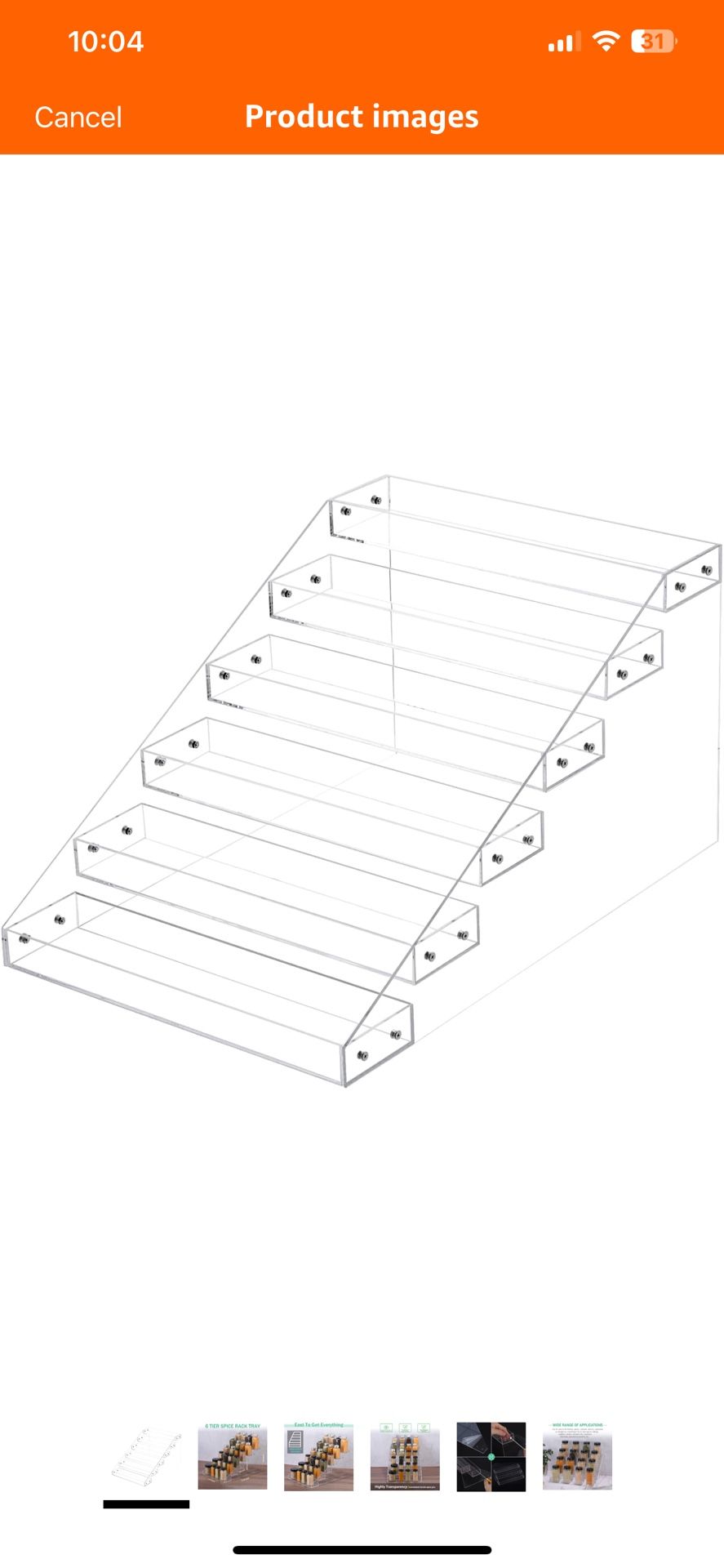 6 Tier Spice Rack Organizer, Acrylic Spice Drawer Organizer Shelf Seasoning Spice Rack Shelf Cabinet Storage Kitchen Can Organization for Countertop, 