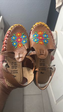 Girls  Mexican Leather Huarache Sandals