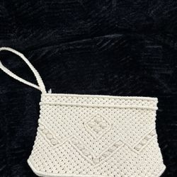 Womens Macrame Clutch/wristlet Bag 