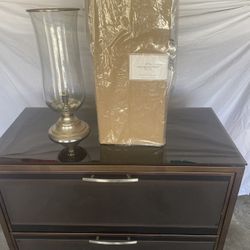 Pottery Barn Silver Plated Taper Hurricane