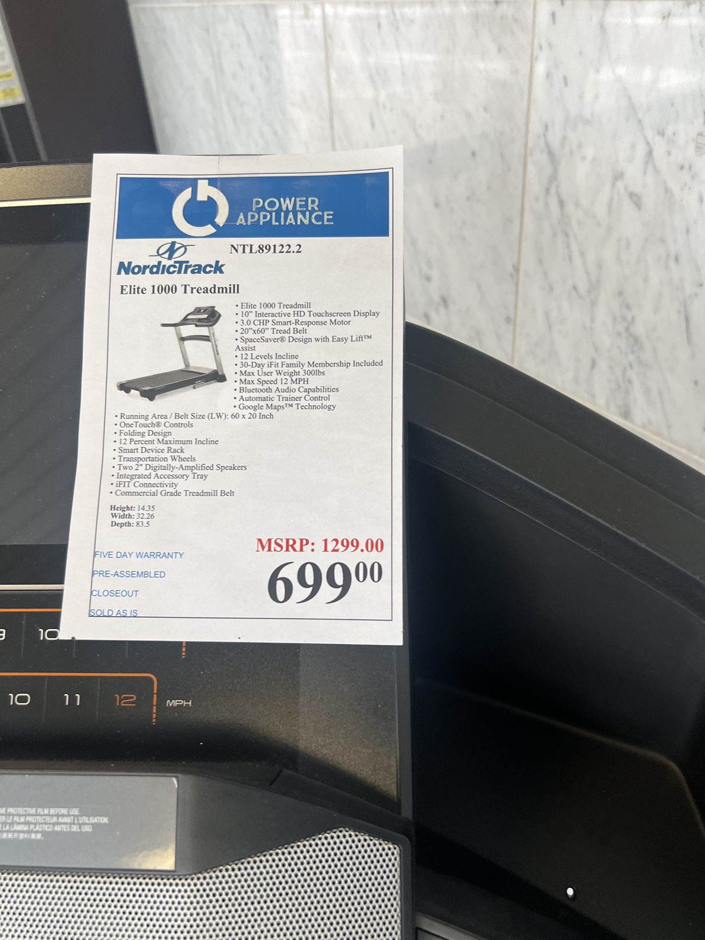 Nordic Track Treadmill (brand New)