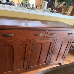 Solid Cherry Hardwood Sideboard / Buffet – Amish Style – Excellent Condition