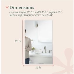 Recessed bathroom medicine cabinet