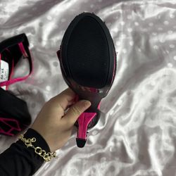 Black And Pink Heel