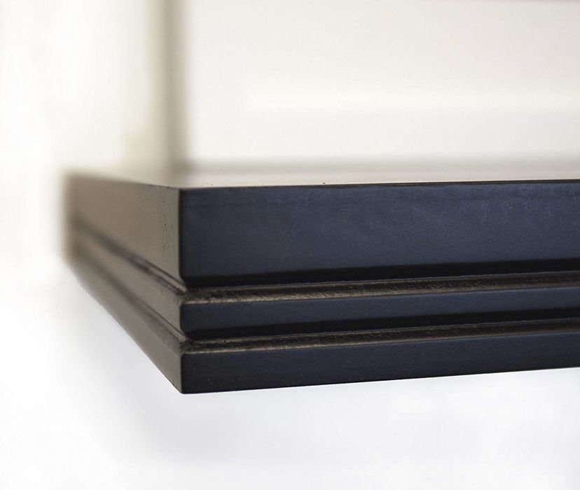 Wall mounted floating shelf black size 36 in W x 8 in D x 1.25 in H. New in box