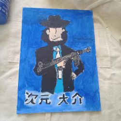 Canvas Painting Of Daisuke Jigen From Lupin The 3rd
