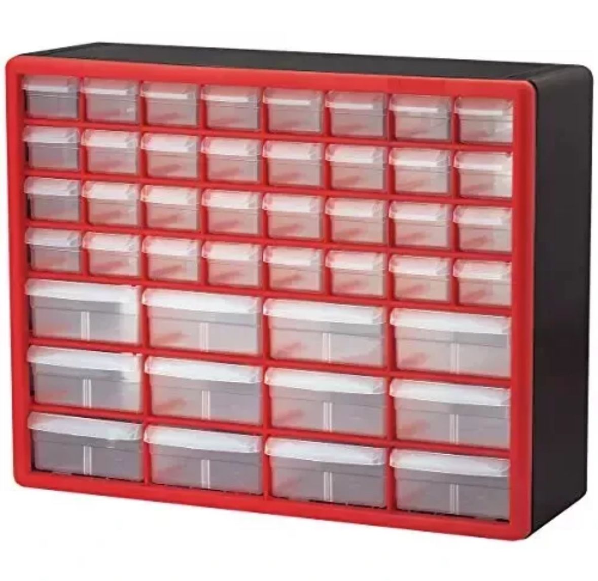 Akro-Mild 44 Drawer 10144REDBLK Storage Hardware and Craft Cabinet, 20" W X 6"