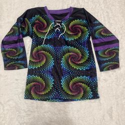 New small tye dye rave raver festival jersey tee shirt edc outfit neon 