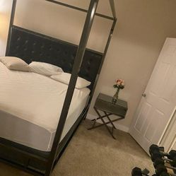 King Size Bed Frame With Side Mirror Table
