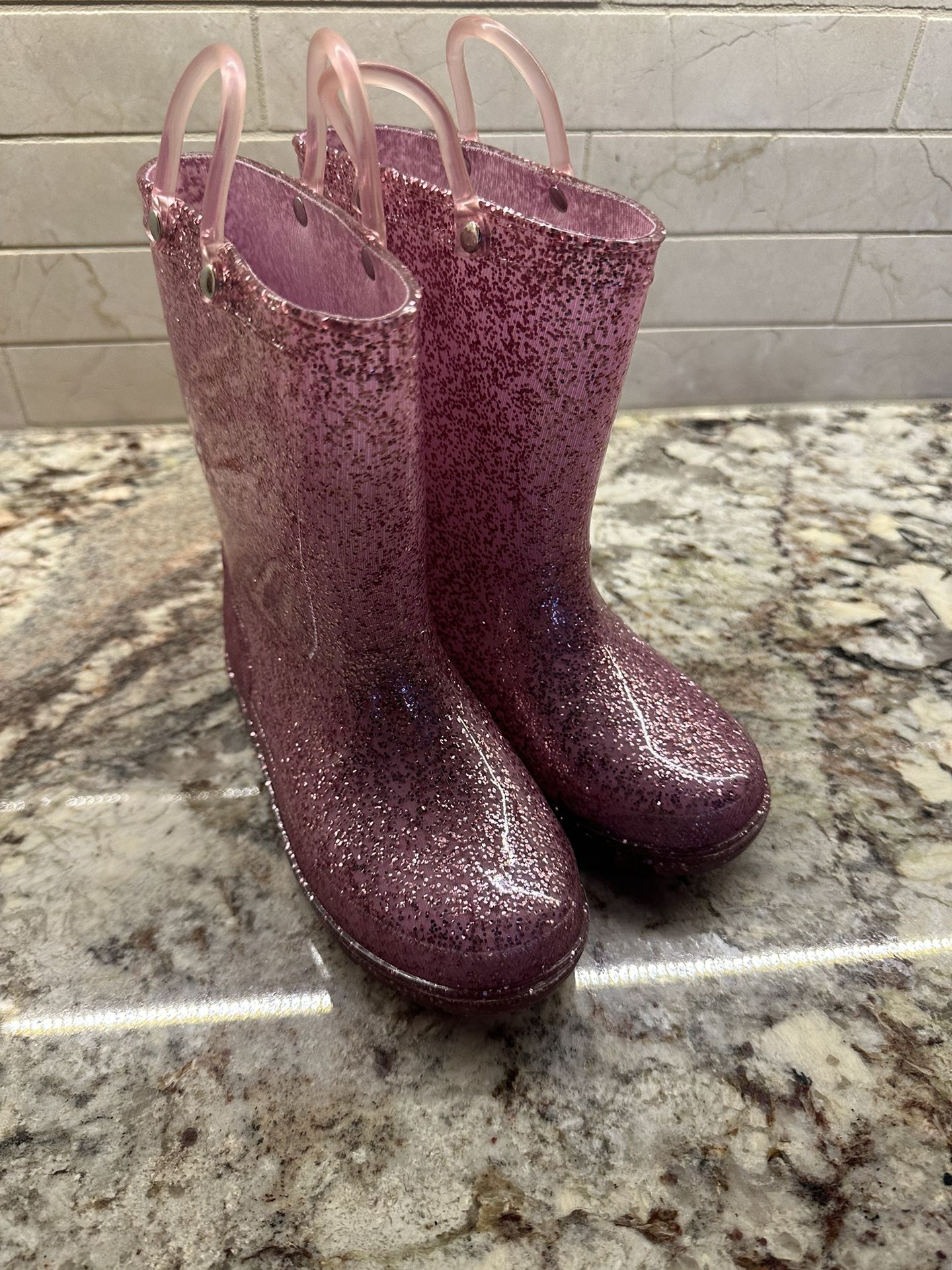 Pink Sparkle Rain Boots
