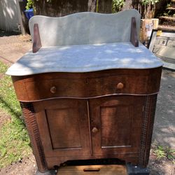 Antique Victorian Marble-topped Washstand