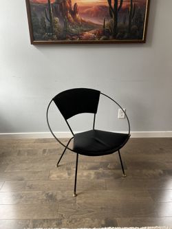 Vintage Mid Century Wrought Iron Hoop Chair