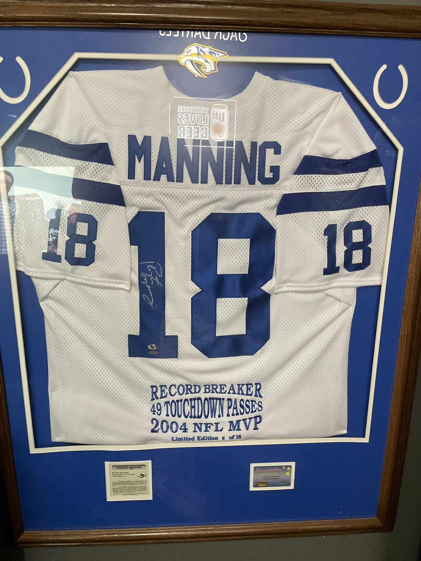 Peyton Manning Autographed Framed Jersey for Sale in Smyrna