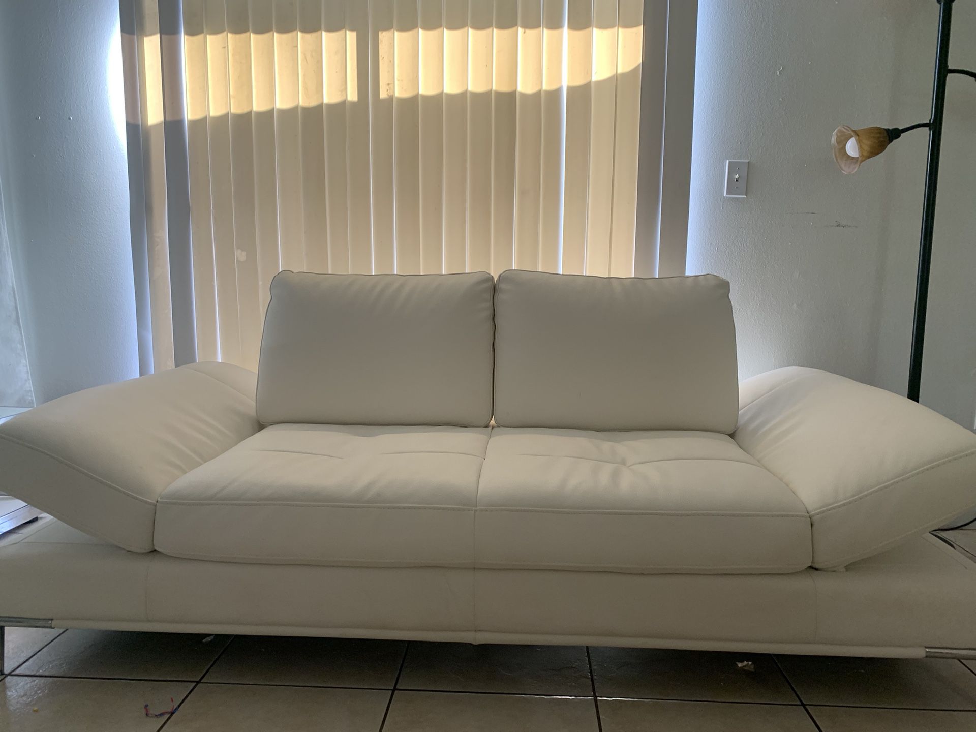 Like New White Leather Couch