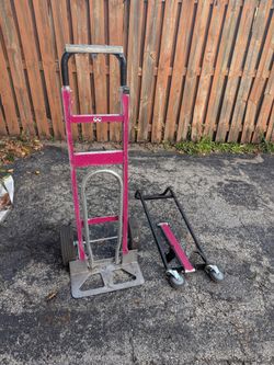 Convertible Aluminum Hand Truck Dolly — 2-Wheel / 4-Wheel Platform Cart