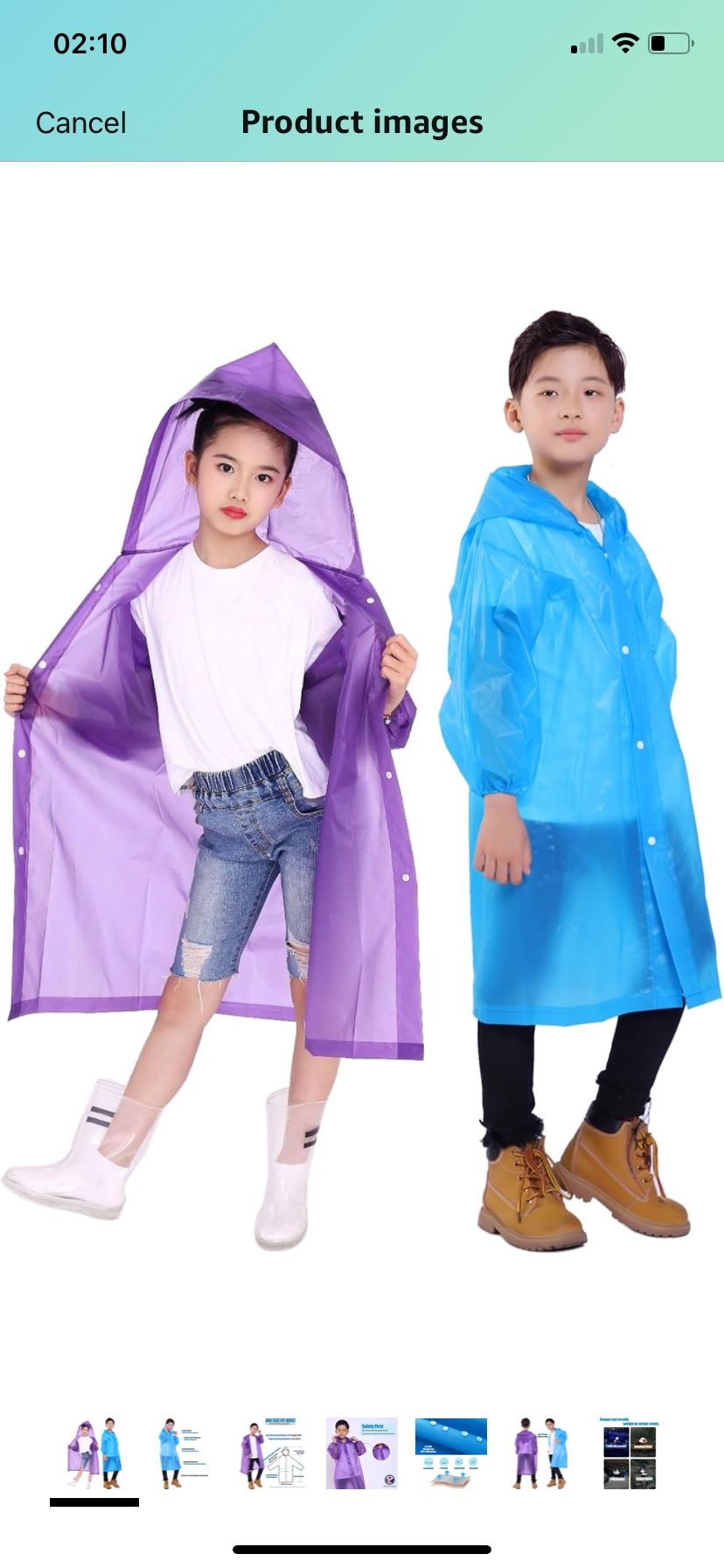 Kids Rain Jacket, 2 Pack Rain Ponchos for Kids with Hood and Sleeves Reusable Raincoats for Boys and Girls ( please follow my page all brands new )
