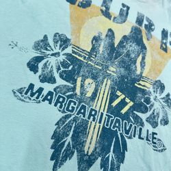 Margaritaville Surf T Shirt Sz XL Blue Green Short Sleeve Crew Neck Cotton READ