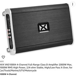 NVX VAD 10004 4-Channel Full-Range Class D Amplifier 2000W Max,