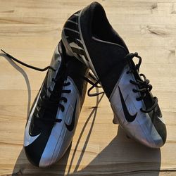 511340 010 Nike Vapor Pro Low TD Black & Silver Football Cleats, Size US 12