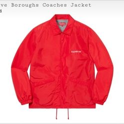 Supreme Five Boroughs Coaches Jacket Red Large