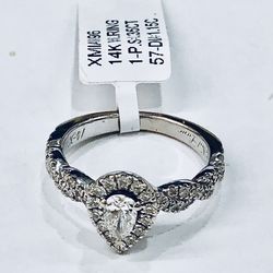 Ladies 14k WG Engag..Ring ,natural Diamonds