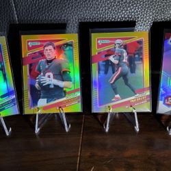 Tom Brady 4 Card Lot. Donruss Gold Press Proof & Mosaic