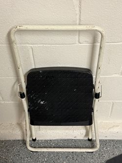 Small, white, 2-step stepstool