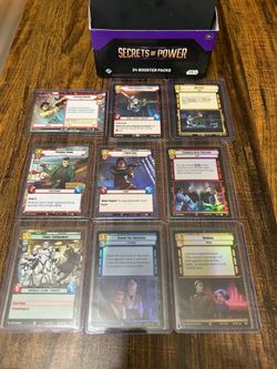 Lote de 9 Cartas Star Wars Unlimited - Secrets of Power (3 Raras + 3 Foils Holográficas)