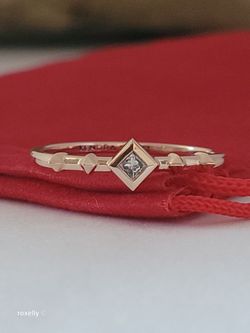 14K Solid Rose Gold Diamond Dainty Ring Size 7, Solid Gold/ Anillo de Oro Rosado con 1 Diamante Genuino! 👌🎁Post Tags: Anillo de Oro