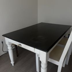 Dining Table, 2 Chairs, One Bench 