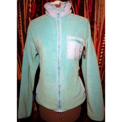 Patagonia Turquoise Color Full Zip Fleece Sweater Size 14 Women's