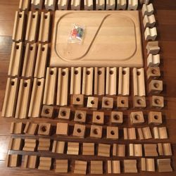 Natural Wood Marble Run Set