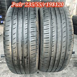 Pair of 2 used tires 235/55/r19 ‼️ free instalation and balance ‼️
