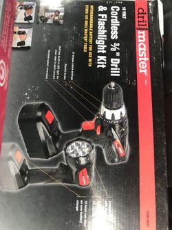 Drill master cordless drill / flashlight combo