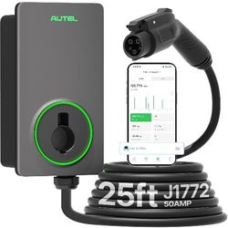 Autel Level 2 EV Charger up to 50Amp, Hardwired,240V, Indoor/Outdoor Fast Electric Vehicle Charging Station with Flexible 25-Foot Cable, Dark Gray-GEN