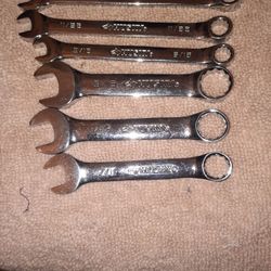 Husky 1 Craftsman 12 PC Combination Wrench Set W/3 Stubby Wrenches. Made In USA