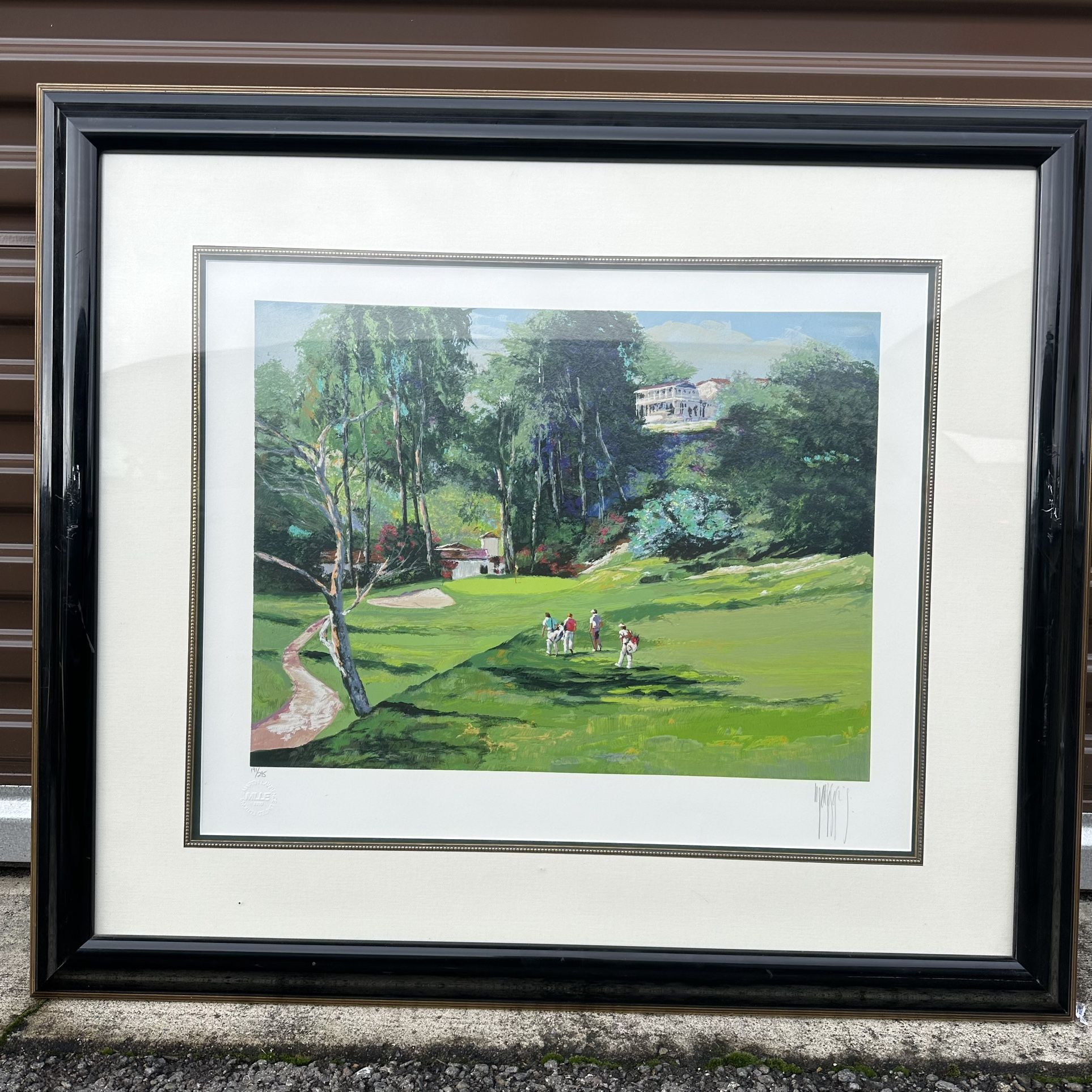 4 framed prints serigraphs by Mark King golf landscapes limeted edition signed