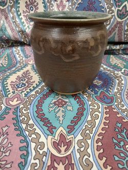 Vintage Hand Crafted Jim Bell Vase Earth Tone Very Unique 