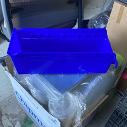 Stackable Plastic Bins.   Qty 12