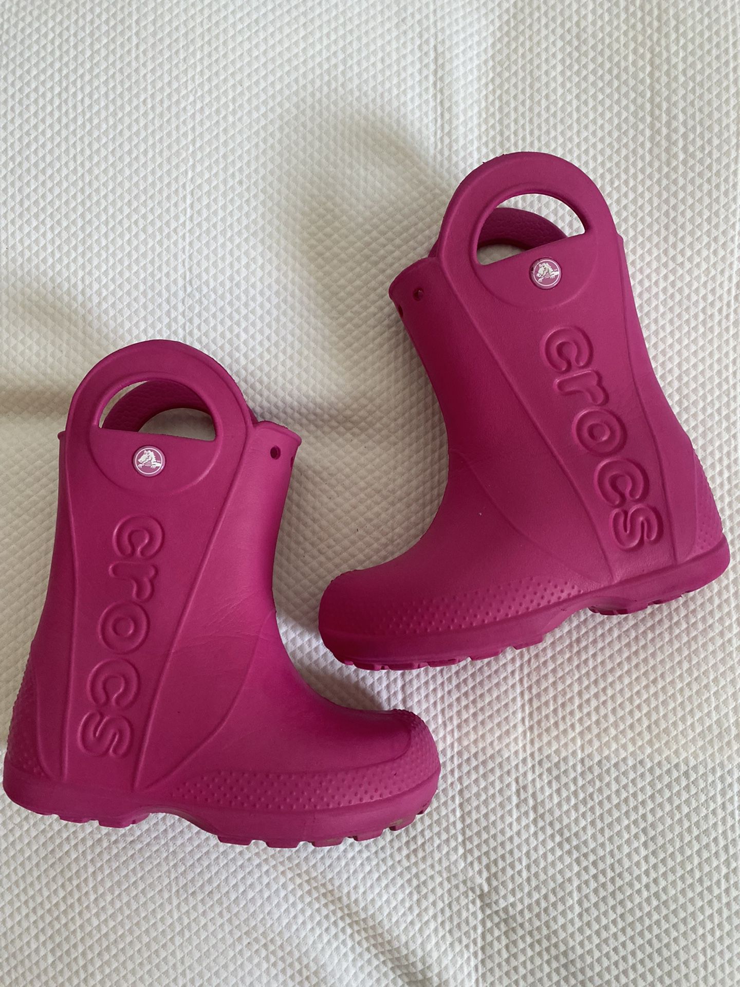 Size 11C Crocs Handle It Pull On Rain Boot Pink