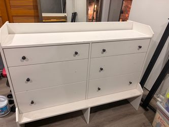 White 6-Drawer Double Dresser