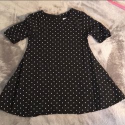 3T Black Dress With White Dots