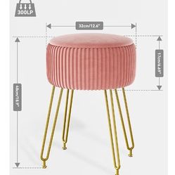 Velvet Storage Footrest Stool Ottoman