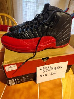Size 14 Mens Jordan Retro 12 Flu Game/Bred Og All In Og Box