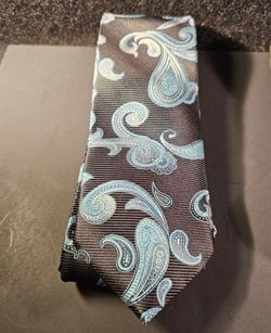 Vintage 1980s Colours by Alexander Julian Paisley Polyester Tie - Teal/Black