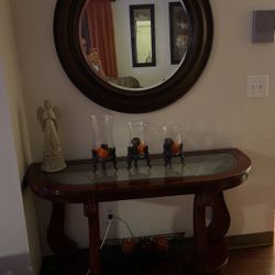 Mesa Y Espejo Marrón 