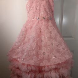 Pink Partywear Dress For Girls