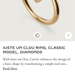 Cartier Ring Juste Un Clou Ring, Classic Model, Diamonds